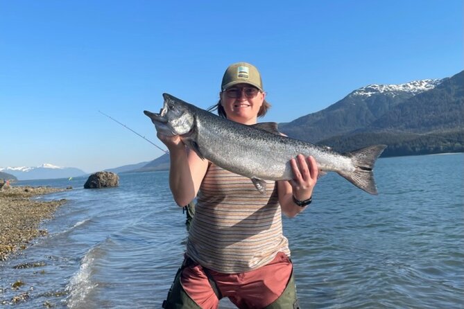 3 Hour Fishing Experience/Class in Juneau - Shore fishing on a gravel bar