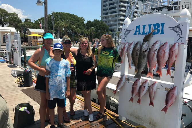 6 Hour Family Fun Fishing Charter on a 42’ Sportfish ,Alibi - Leaving Destin Harbor aboard the Alibi