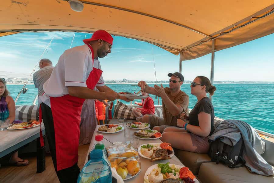 Agadir: Half-Day Boat Trip with Fishing and BBQ Lunch - Swimming in the clear Atlantic water