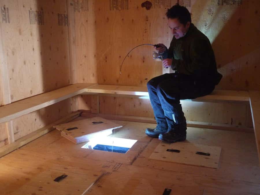 Fairbanks: Half-Day Ice Fishing Excursion - A warm hut on a frozen Fairbanks lake