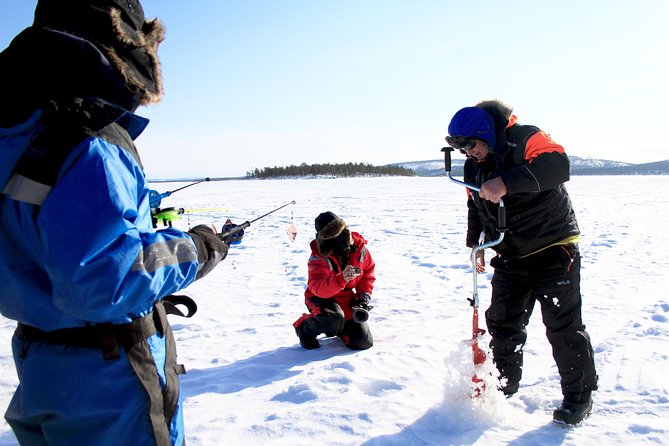 From Saariselkä: Ice Fishing Tour to Lake Inari, reindeers &lunch - The snowmobile sled ride is a highlight in its own right