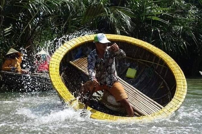 Hoi An Wet Rice Farming Tour Private Round Boat Fishing & Lunch - Into Bay Mau Coconut Forest by basket boat