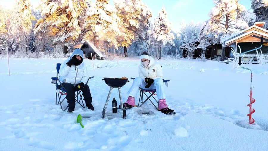 Ice Fishing Adventure in Levi with Salmon Soup - Salmon soup, cookies, and a practical Finnish break