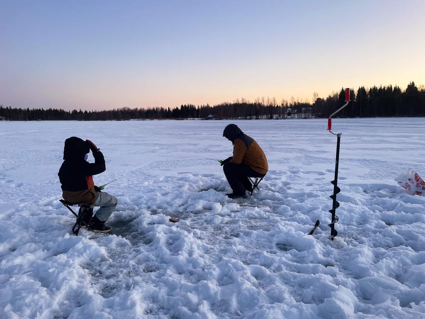 Levi: Ice Fishing Trip in a small group - Trying for wild perch below the ice