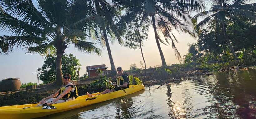 New Mekong Delta Nature 1Day: Bicycle-Kayak-Canoe & Fishing - Kayaking through the coconut water forest