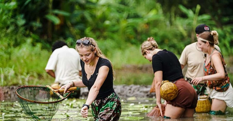 Ninh Binh: Rice planting and fishing by basket tour - A short farm lesson with plenty of mud