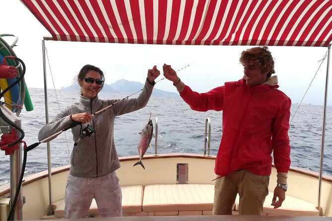 Private tour with fishing, tour of Capri and lunch on board - Leaving Massa Lubrense at 8am