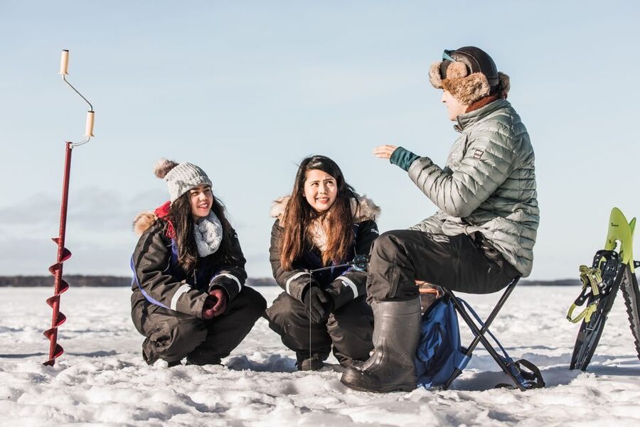 Rovaniemi: Ice Fishing Experience - Walking from the old forest to the frozen lake