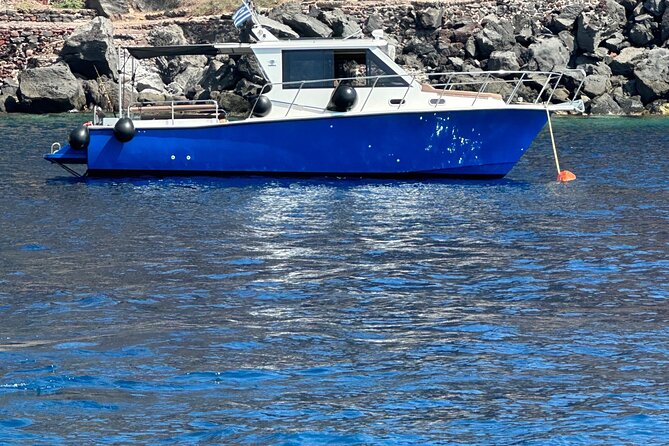 Santorini Fishing Private Cruise boat tour - BBQ, Snorkeling - Fishing near Santorini’s volcanic islands