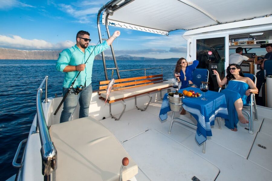 Santorini Private Cruise boat fishing tour - BBQ, Snorkeling - Is $1,001 a fair price for two?