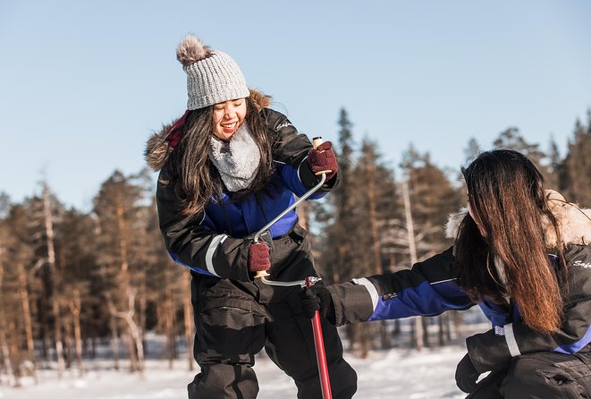 Snowshoeing and Ice Fishing Tour - Learning to walk on snowshoes